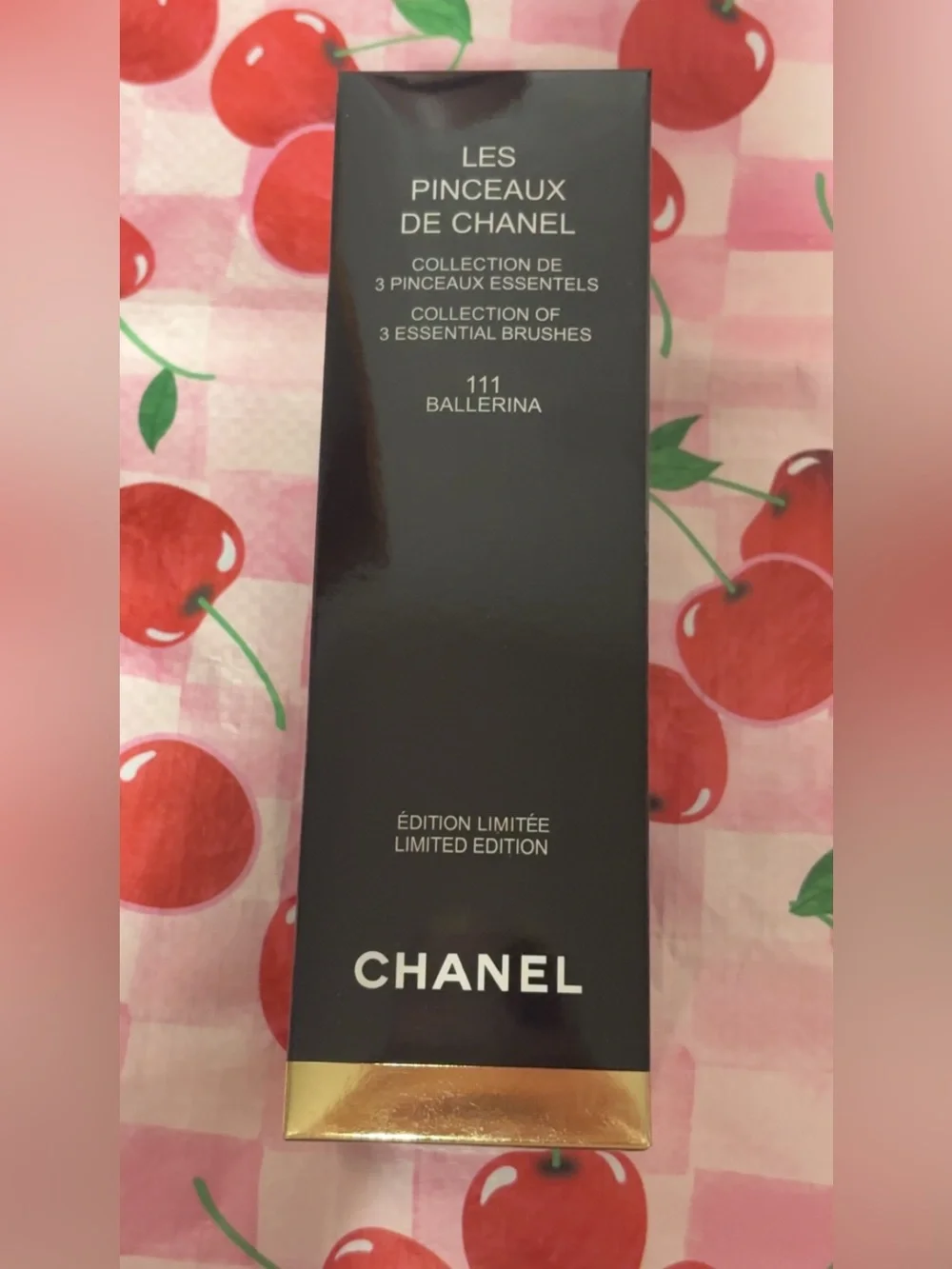 🍒 CHANEL Ballerina 111 Brush Set + Miroir Double Facettes Pink 🍒